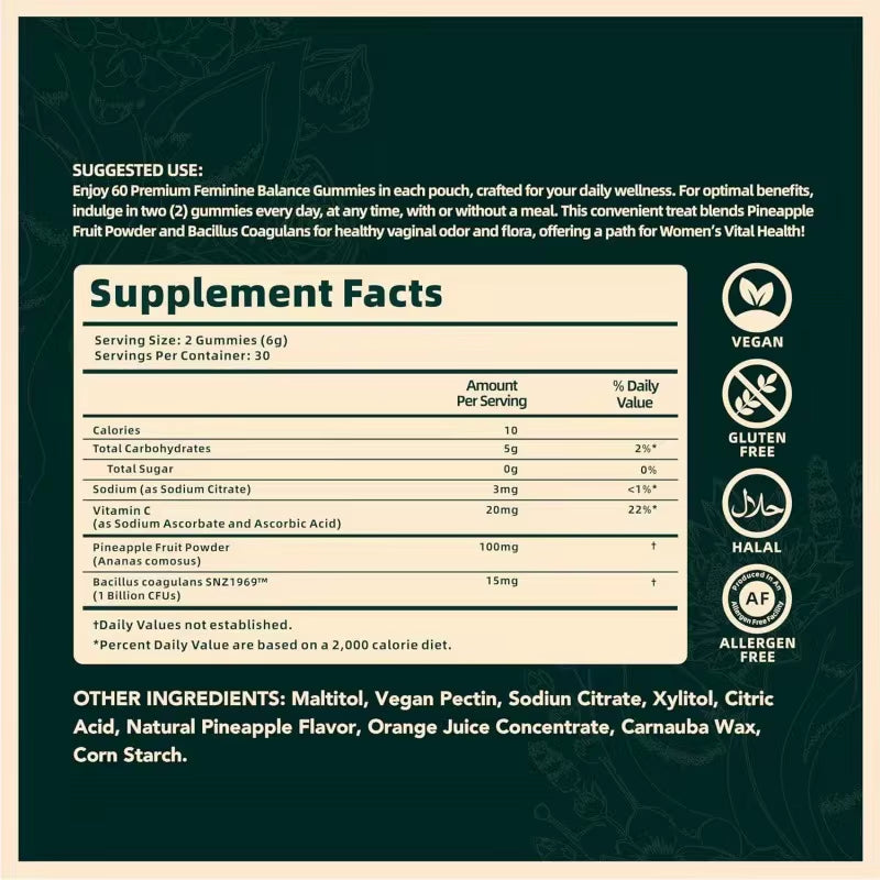 Premium Feminine Balance Gummies for Women'S Wellness 60 Gummies