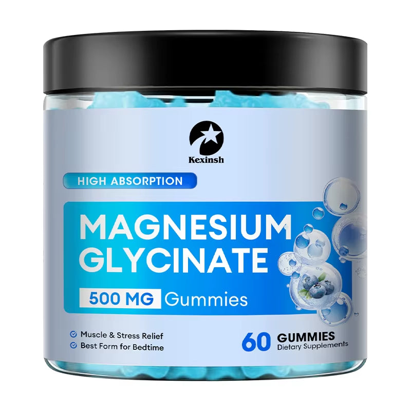 Magnesium Glycinate Gummies Magnesium Gummies for Sleep Stress & Muscle Relief Supports Bone & Nerve Health Vegan