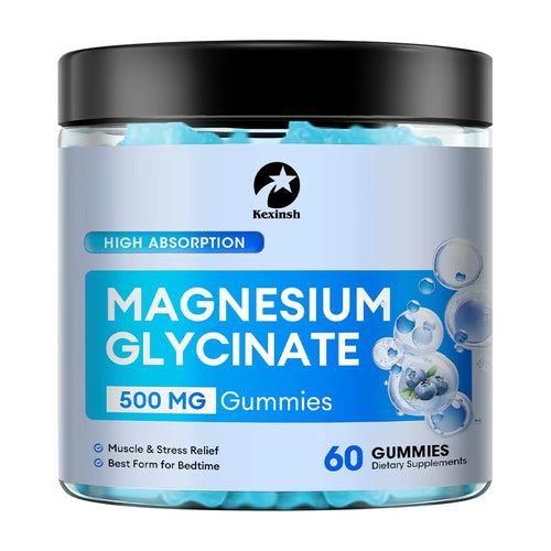 Magnesium Glycinate Gummies Magnesium Gummies for Sleep Stress & Muscle Relief Supports Bone & Nerve Health Vegan