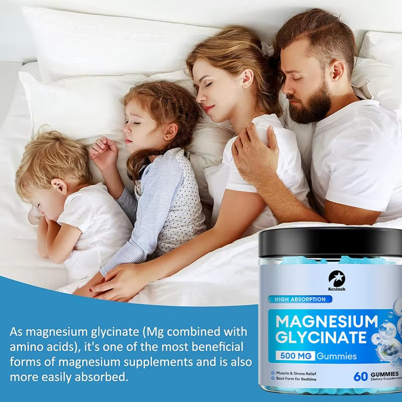 Magnesium Glycinate Gummies Magnesium Gummies for Sleep Stress & Muscle Relief Supports Bone & Nerve Health Vegan